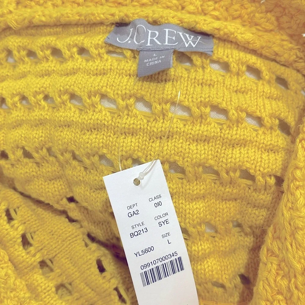 J.Crew NWT crochet ruffle fitted sweater tank size large - Picture 4 of 5